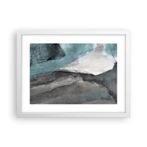 Poster in een witte lijst - Abstractie: rotsen en ijs - 40x30 cm