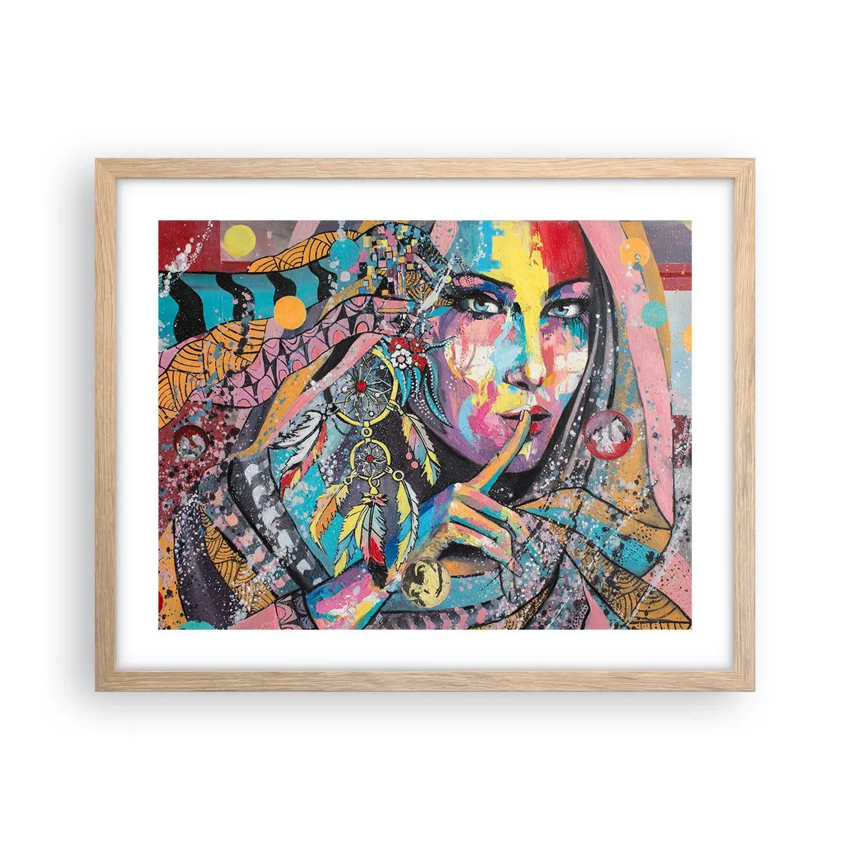 Een poster in een licht eiken lijst - Zwijg totdat je het begrijpt - 50x40 cm