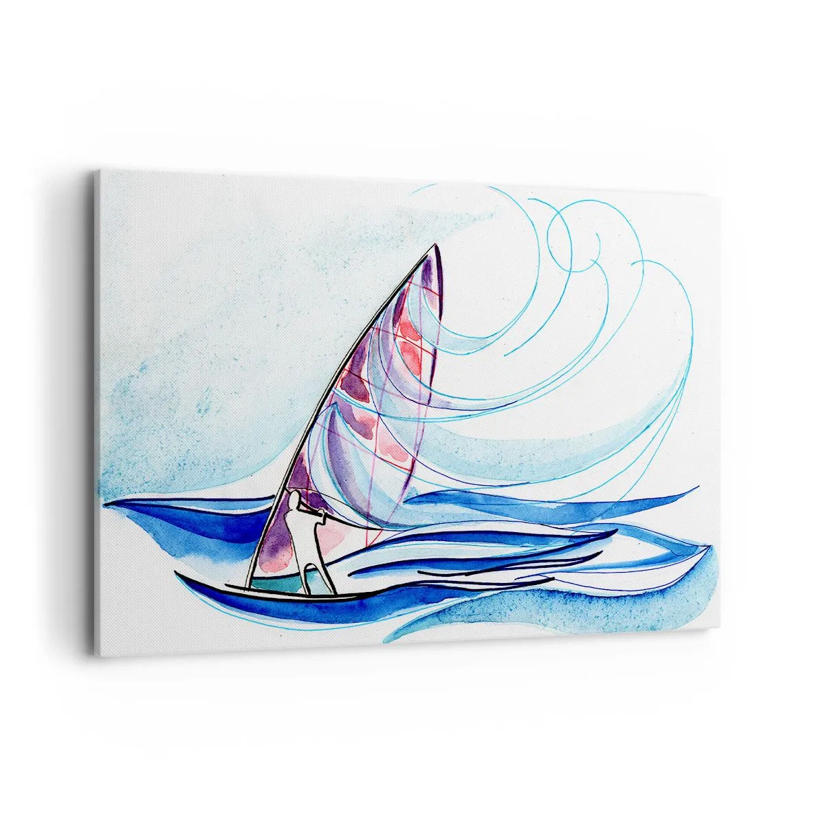 Schilderen op canvas - Met de wind op het ritme van de golven - 120x80 cm