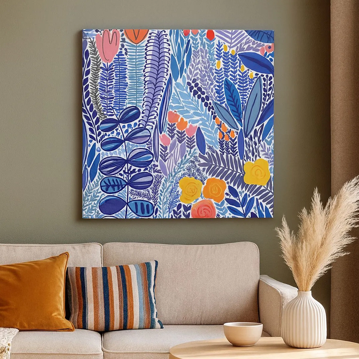 Schilderen op canvas - Hawaiiaanse tuin - 30x30 cm