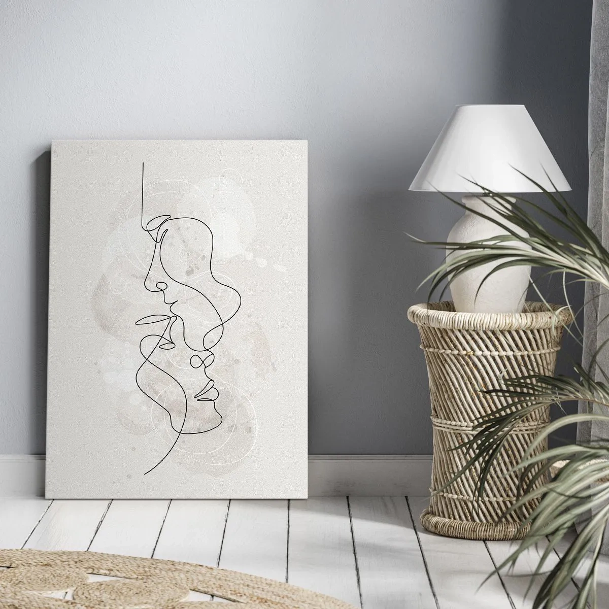 Schilderen op canvas - Verstrikt in een omhelzing - 50x70 cm