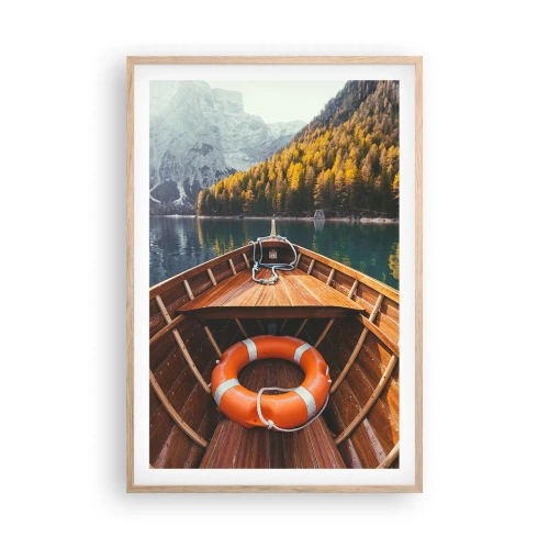 Een poster in een licht eiken lijst - Bergtocht - 61x91 cm