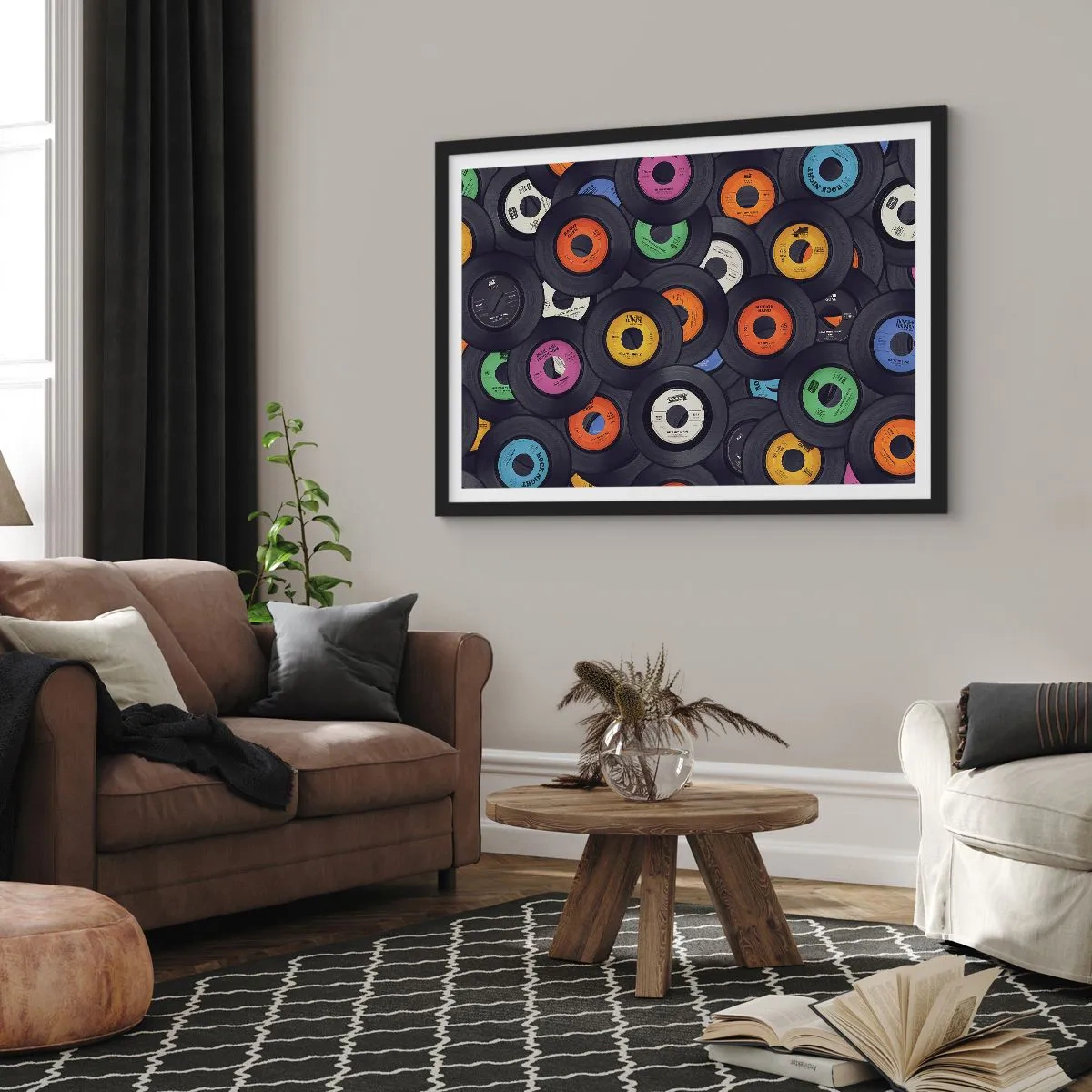 Poster in een zwarte lijst - De kleuren van de klassiekers - 91x61 cm
