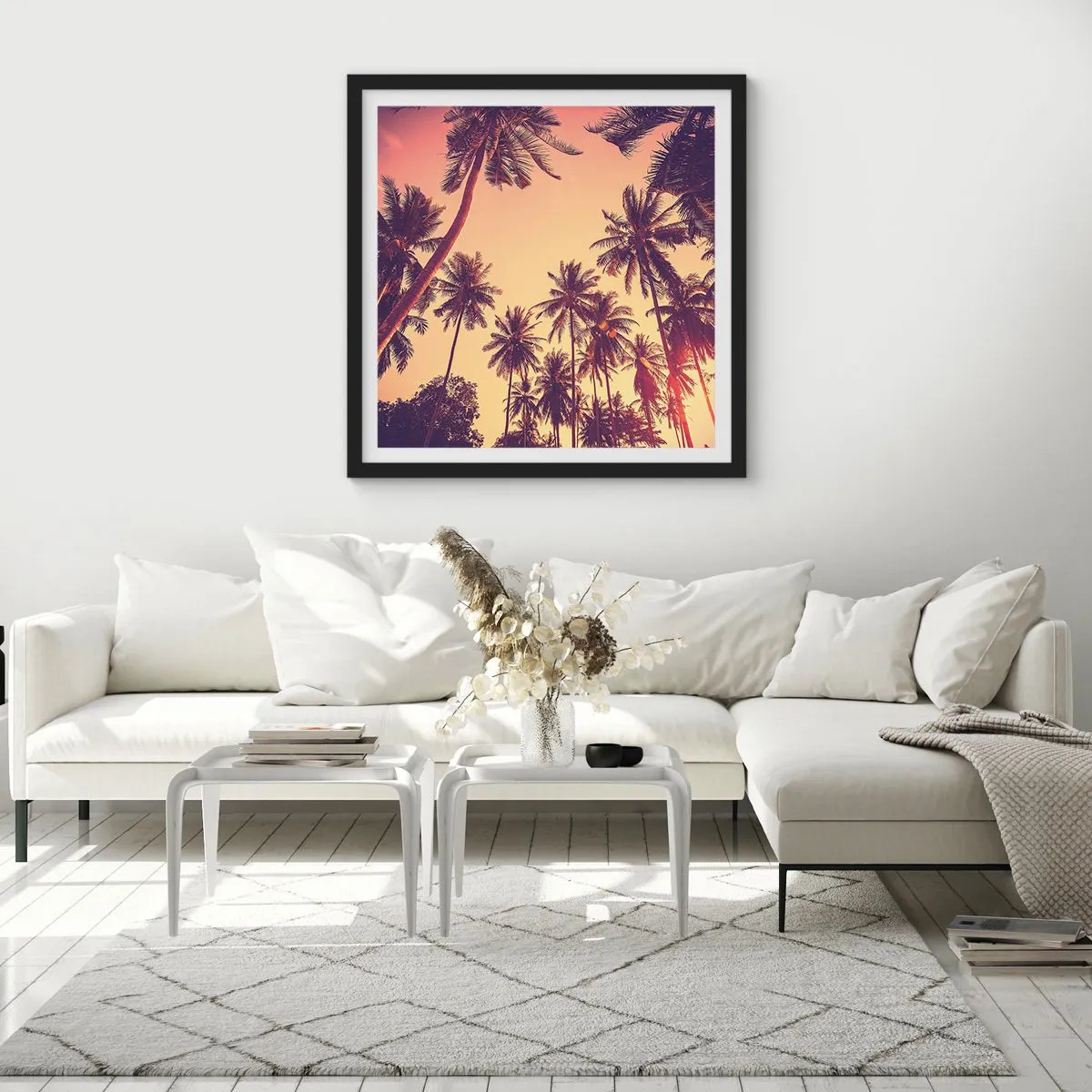 Poster in een zwarte lijst - Een tropische variant - 60x60 cm
