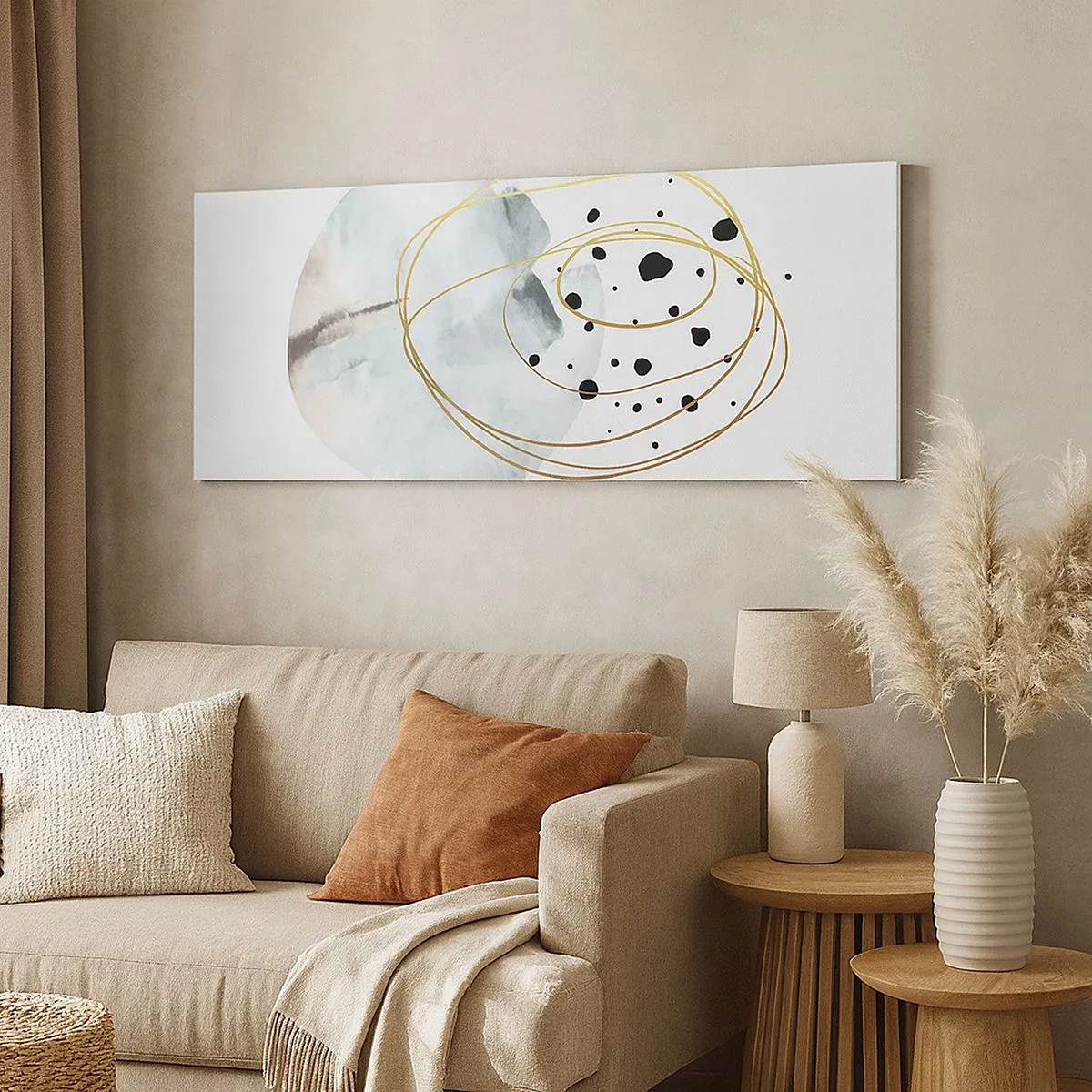 Schilderen op canvas - Omarmd door de ruimte - 100x40 cm