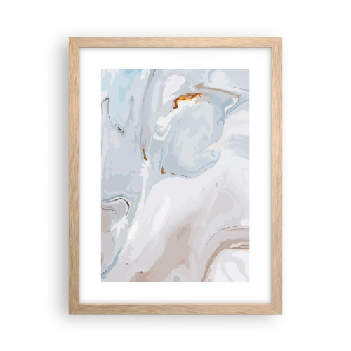 Een poster in een licht eiken lijst - Het wit is verheven - 30x40 cm