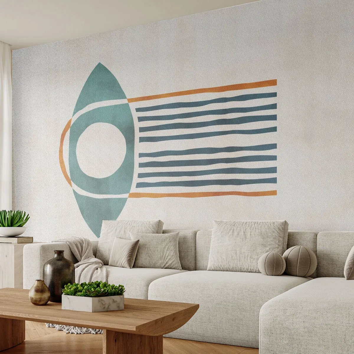 Fotobehang Standard Eco - Tekens en rituelen - Boho, Oog, Minimalisme - 500x350 cm