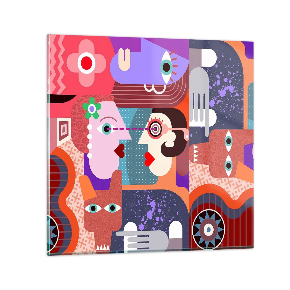 Schilderen op glas - Oog in oog - 60x60 cm