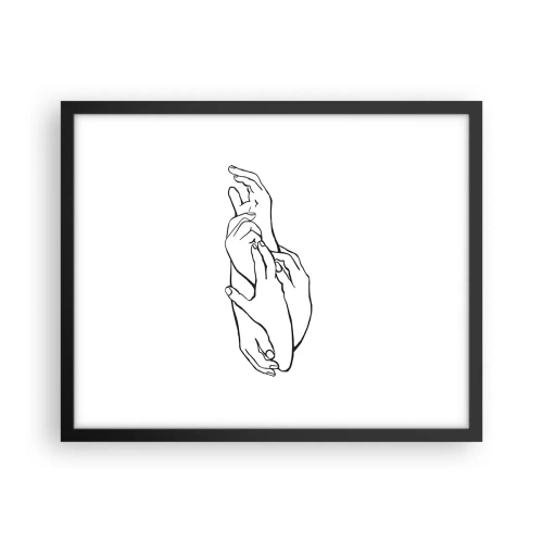 Poster in een zwarte lijst - Goede aanraking - 50x40 cm