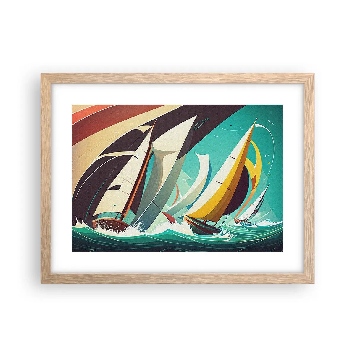 Een poster in een licht eiken lijst - Met elementen als een broer - 40x30 cm