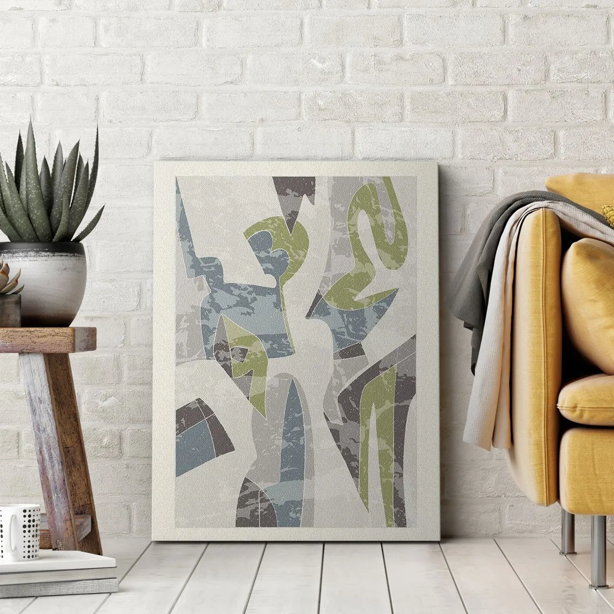 Schilderen op canvas - Compositie achter het glas - 65x120 cm