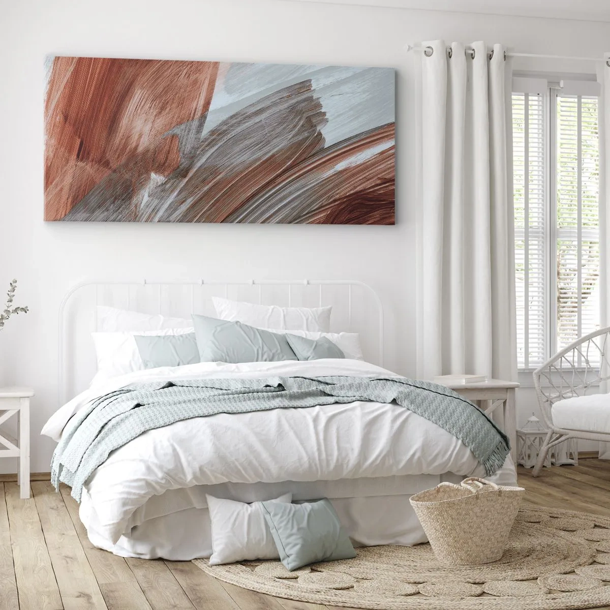 Schilderen op canvas - Herfst en winderige abstractie - 90x30 cm