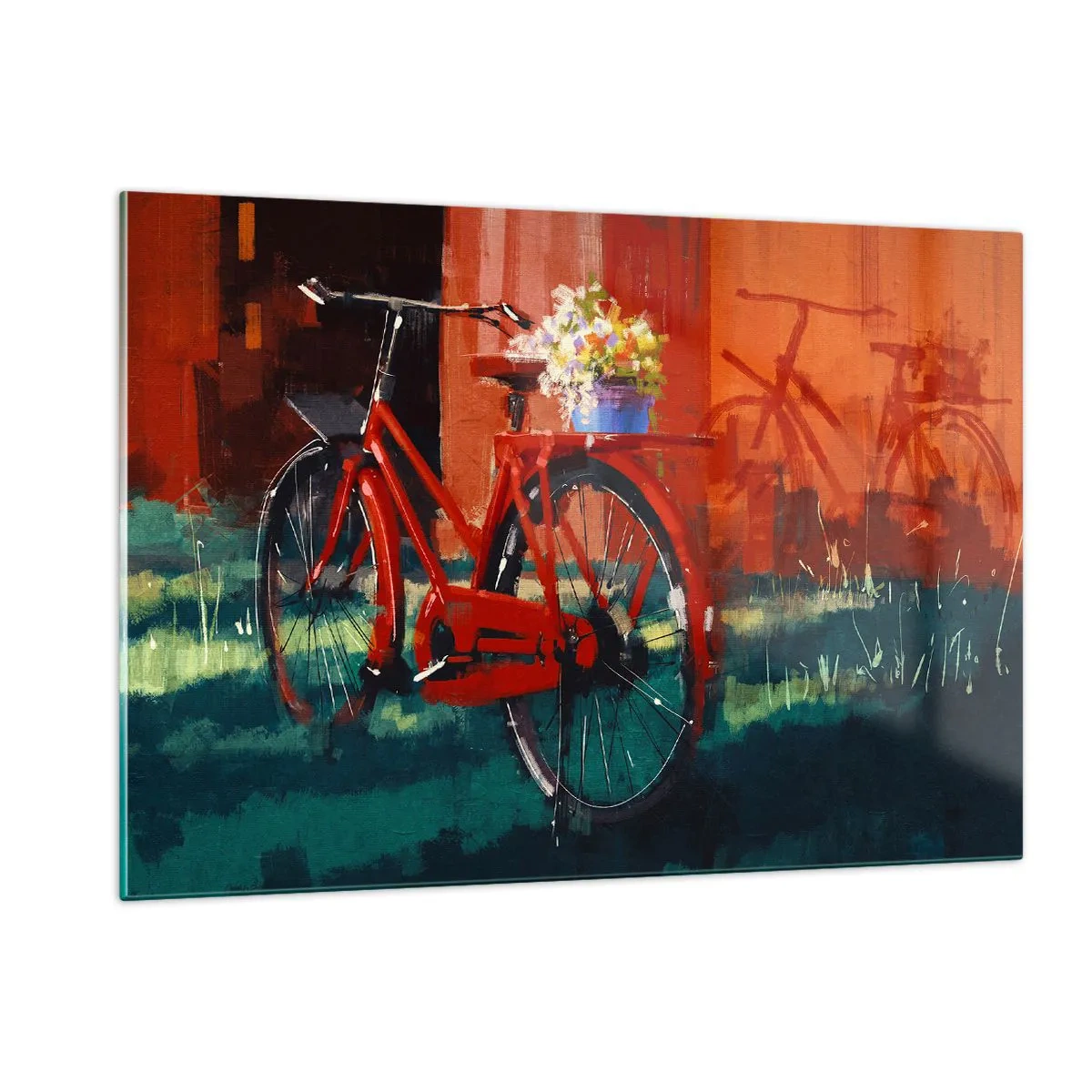 Schilderen op glas - Ik wil met mijn fiets rijden - 120x80 cm