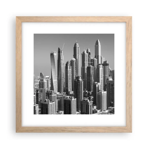 Een poster in een licht eiken lijst - Stad in de woestijn - 30x30 cm