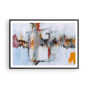 Poster in een zwarte lijst - Een stok op het water - 100x70 cm