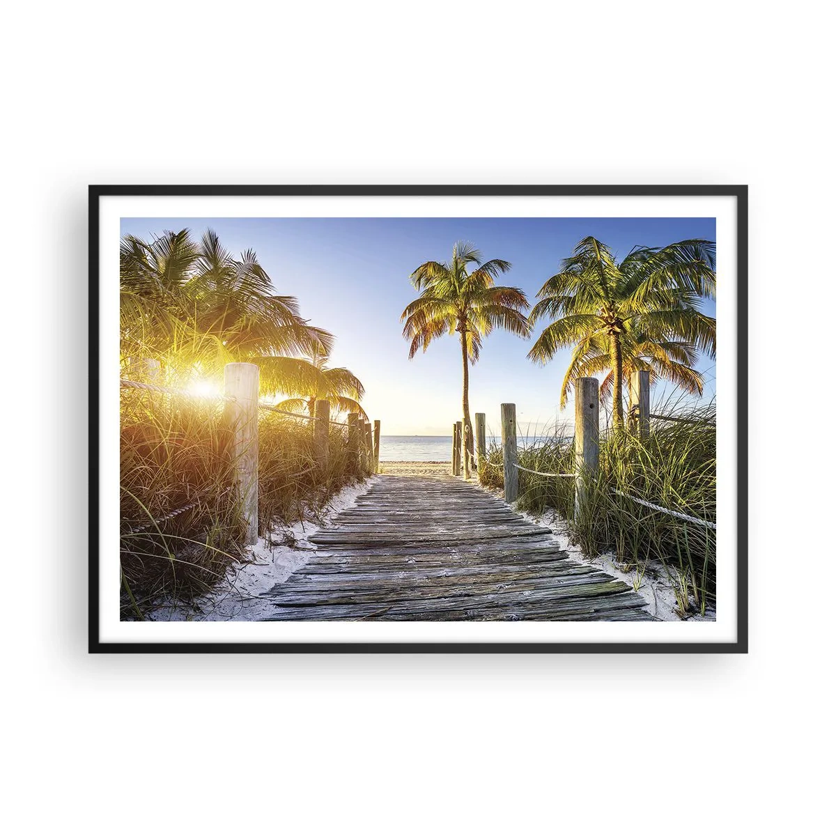 Poster in een zwarte lijst - Rechtstreeks naar het paradijs - 100x70 cm