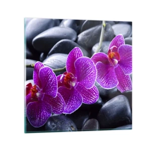 Schilderen op glas - De stenen gloeiden van verrukking - 50x50 cm