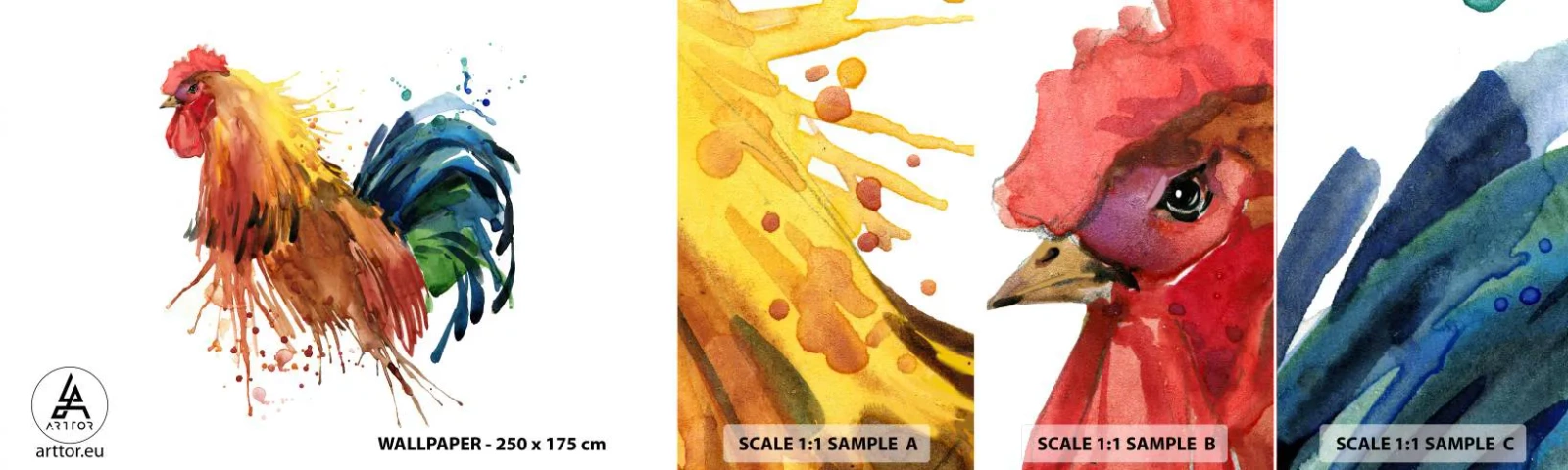 Fotobehang Monster Zelfklevend Deluxe Sticker - Koninklijk gewaad, koninklijke trots - Pik, Grafisch, Fokkerij - 100x30 cm