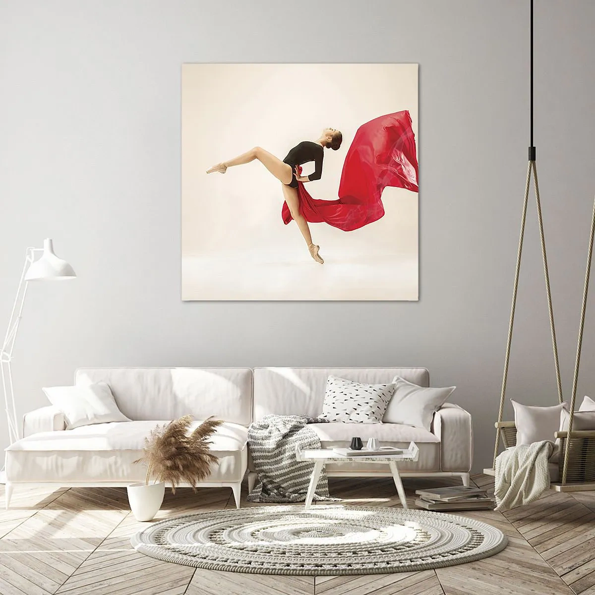 Schilderen op canvas - rood en zwart - 30x30 cm