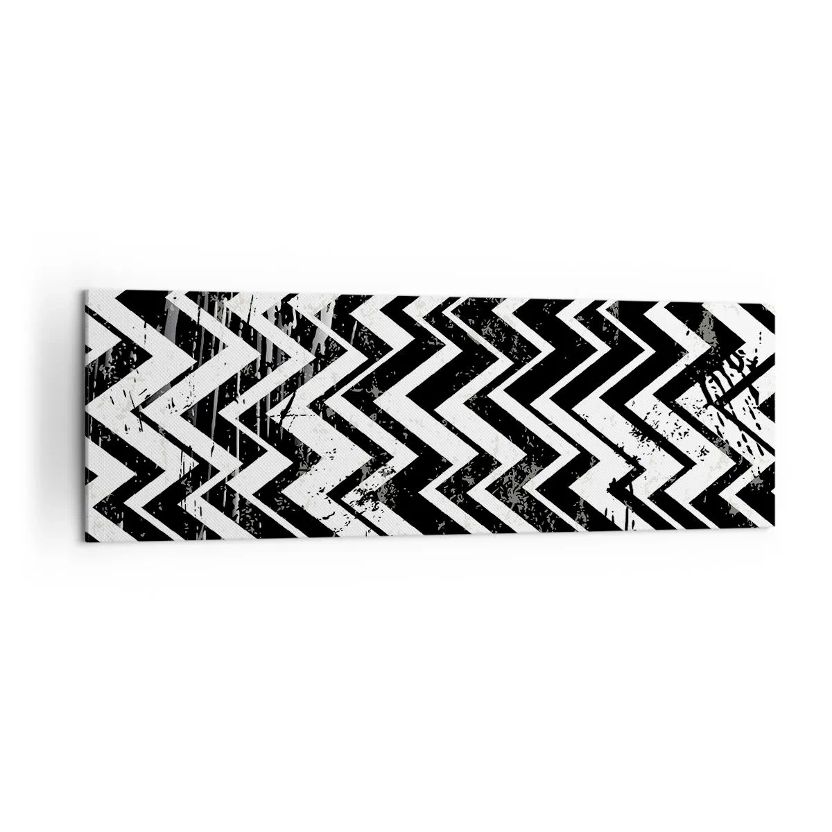 Schilderen op canvas - Zyg-wit, zag-zwart - 160x50 cm
