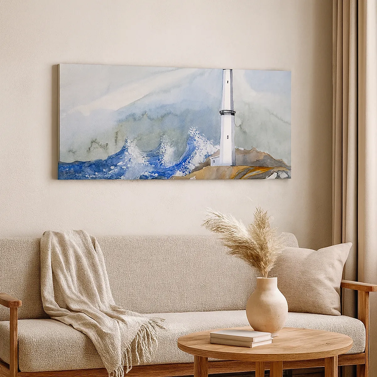 Schilderen op canvas - Tegen de duisternis en de storm - 30x30 cm