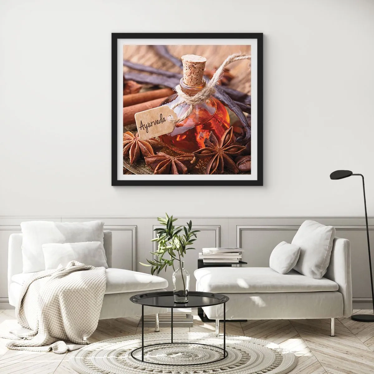 Poster in een zwarte lijst - Naar de eenheid van lichaam en geest - 40x40 cm