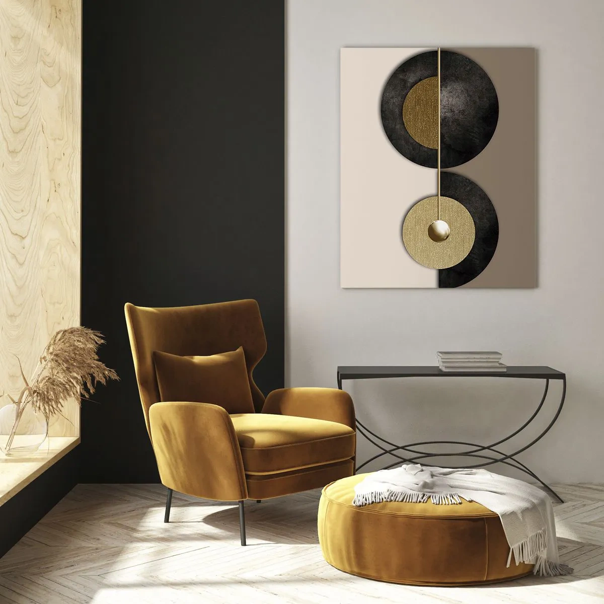 Schilderen op glas - Variaties rond de cirkel - 80x120 cm