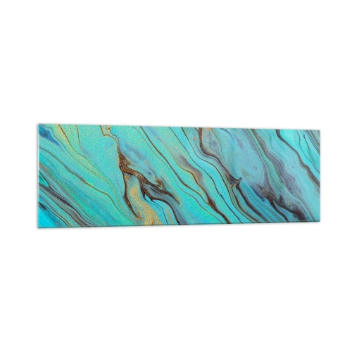 Schilderen op glas - Turquoise vloed - 160x50 cm
