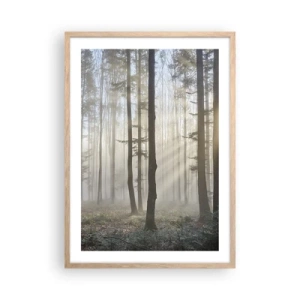 Een poster in een licht eiken lijst - De mist werd ook wakker - 50x70 cm