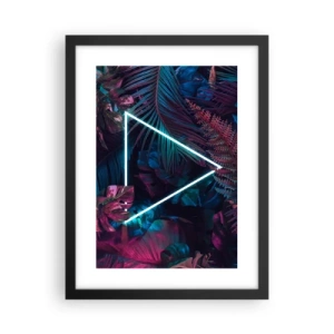 Poster in een zwarte lijst - Disco-achtige tuin - 30x40 cm