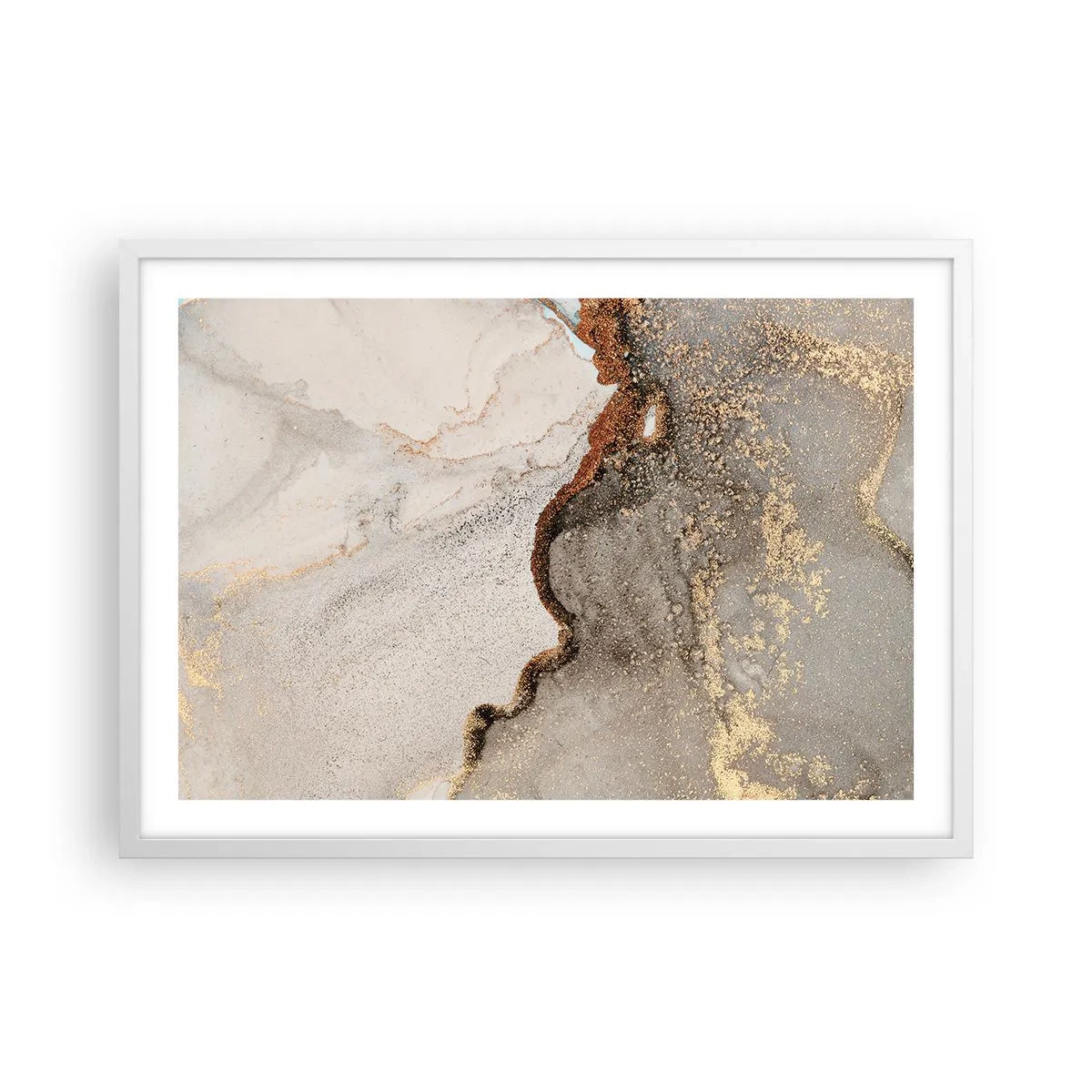 Poster in een witte lijst - Op de grens van kleuren - 70x50 cm