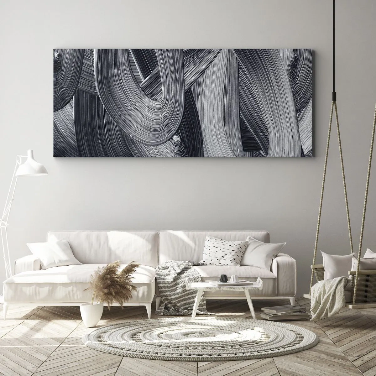 Schilderen op canvas - De vloeibaarheid van de werkelijkheid - 160x50 cm