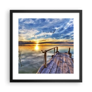 Poster in een zwarte lijst - De wind gaat rusten - 40x40 cm