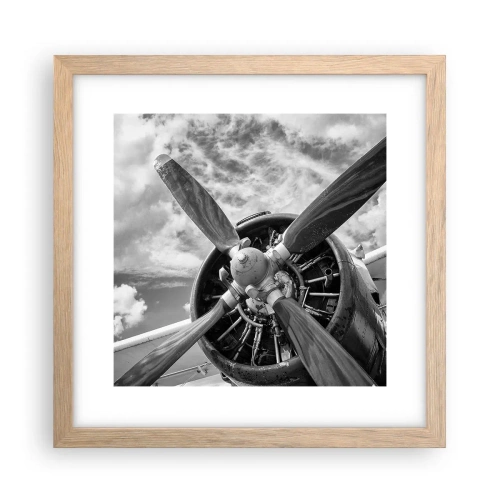 Een poster in een licht eiken lijst - Veroveraar van de lucht - 30x30 cm