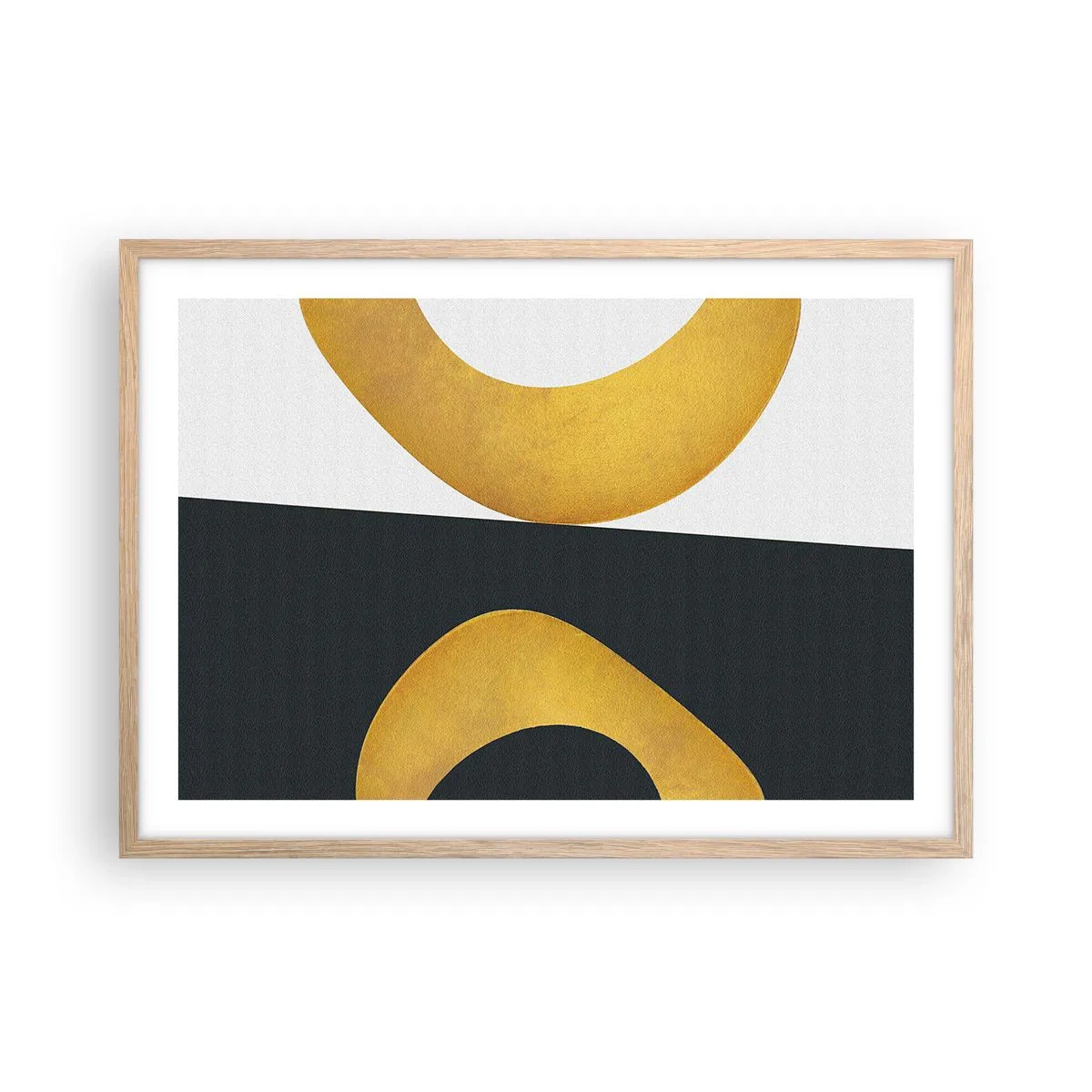 Een poster in een licht eiken lijst - Ten eerste: goud - 70x50 cm