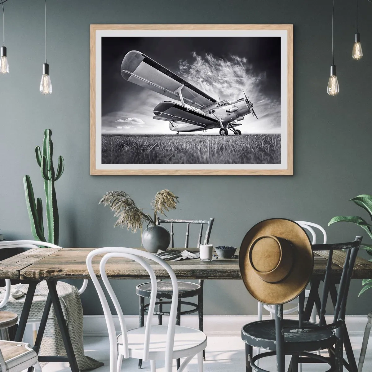 Een poster in een licht eiken lijst - De gevleugelde zwerver - 40x30 cm