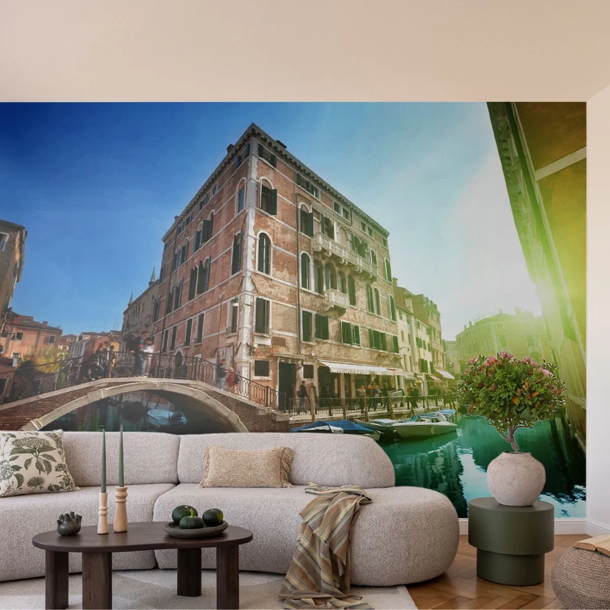 Zelfklevend Fotobehang Deluxe Sticker - Venetië - Amore Mio - Stad, Venetië, Gondels - 250x175 cm