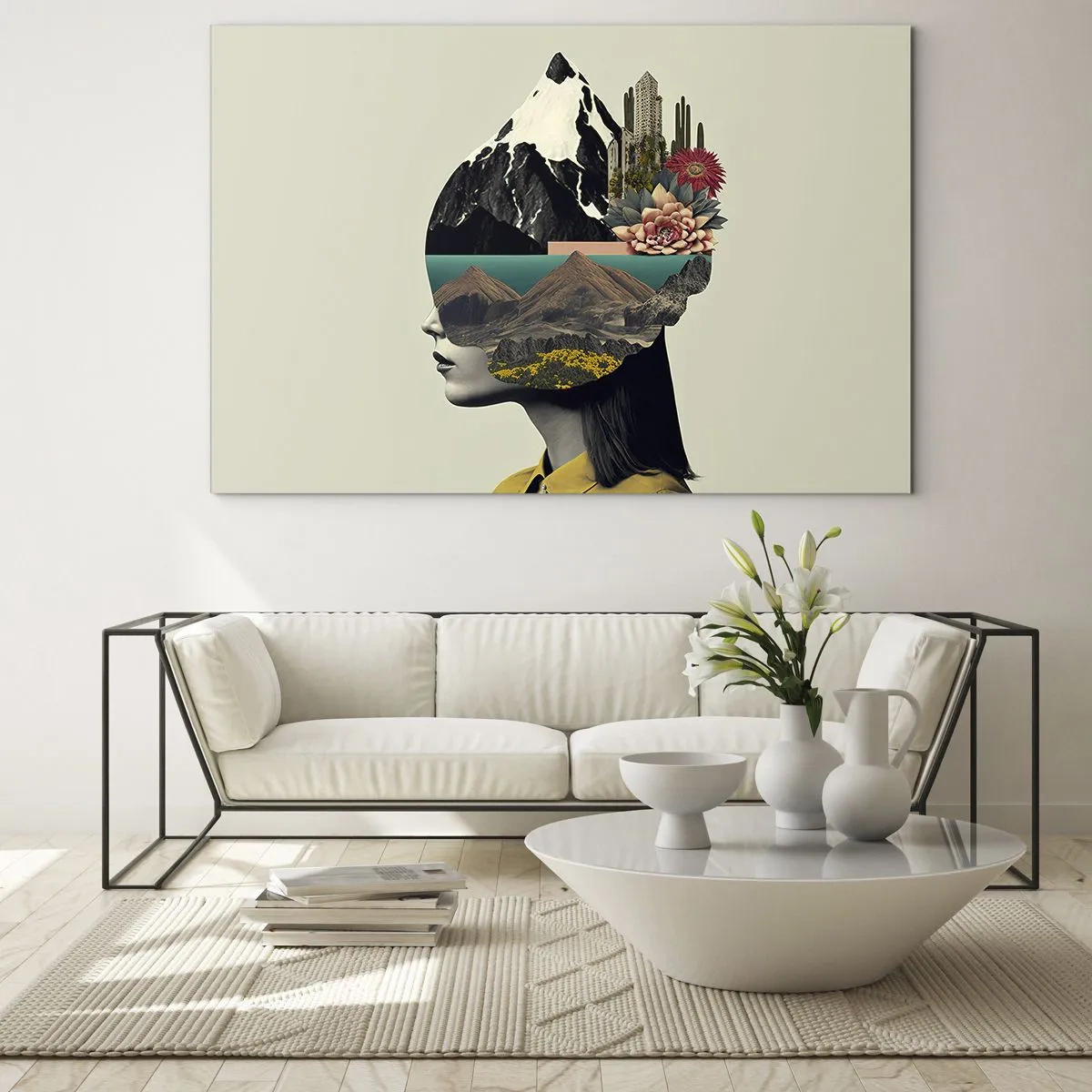 Schilderen op glas - Vrouw – altijd een mysterie - 120x80 cm