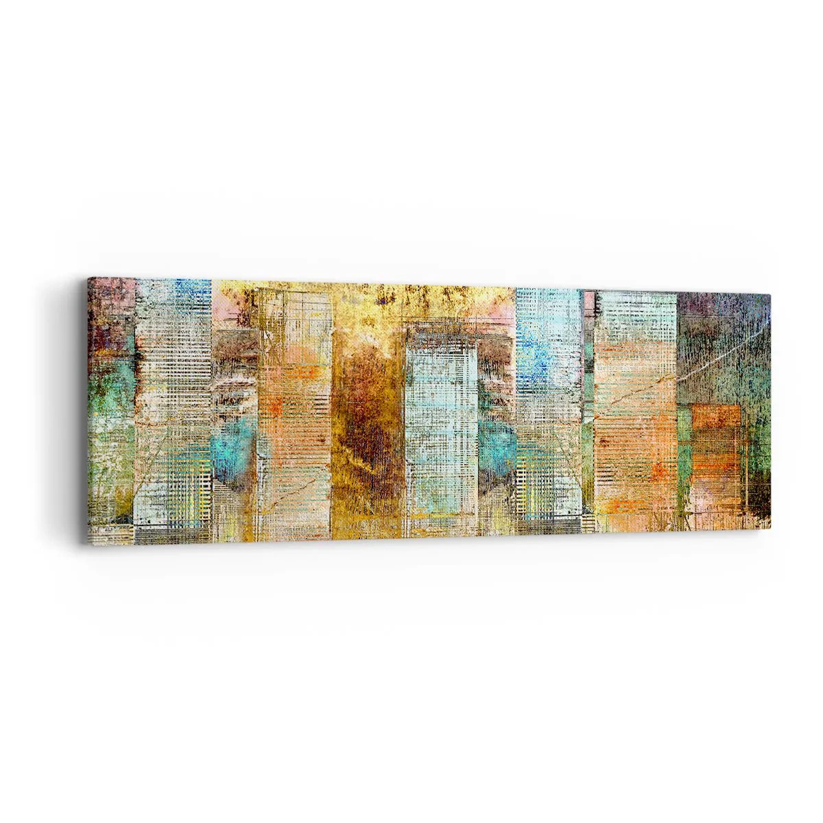 Schilderen op canvas - Een zonnige metropool - 90x30 cm