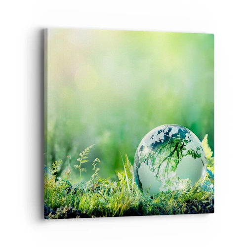 Schilderen op canvas - De groene planeet - 40x40 cm