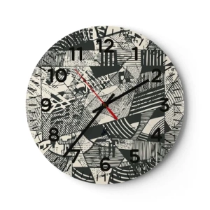 Wandklok - Klok - De dynamiek van nu - 40x40 cm