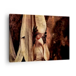 Schilderen op canvas - Een vrouw in een sluier met een mysterieuze stijl op een donkere achtergrond - 70x50cm - Tussen goed en kwaad - Moderne wanddecoratie voor woonkamer en slaapkamer ARTTOR