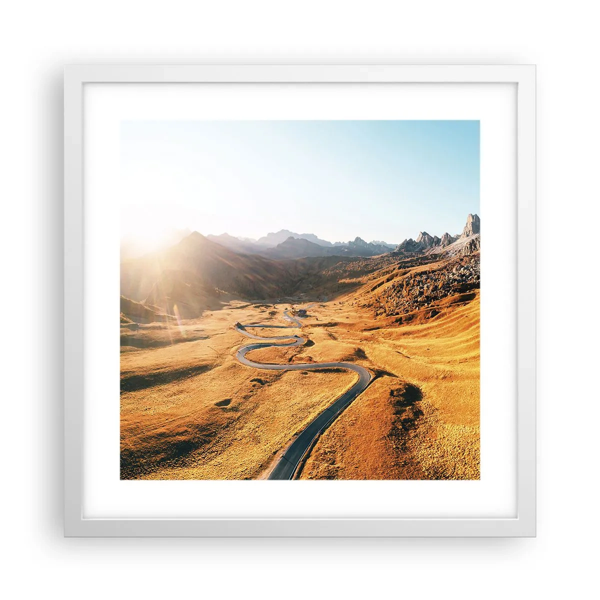 Poster in een witte lijst - In een gouden vallei - 40x40 cm
