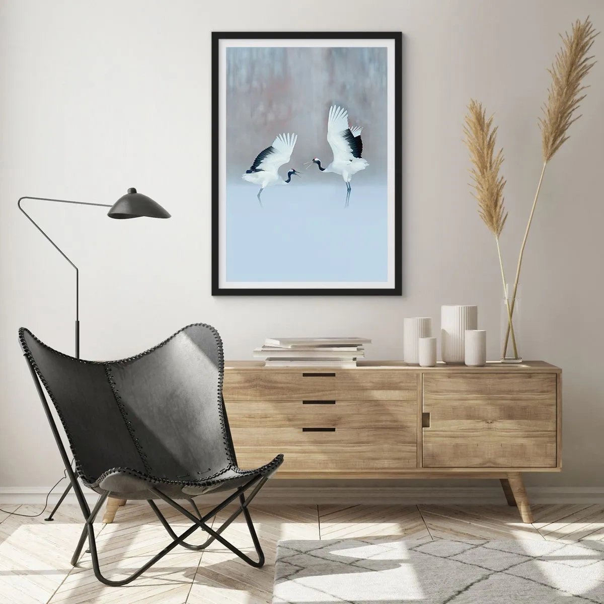 Poster in een zwarte lijst - Dans in de mist - 61x91 cm