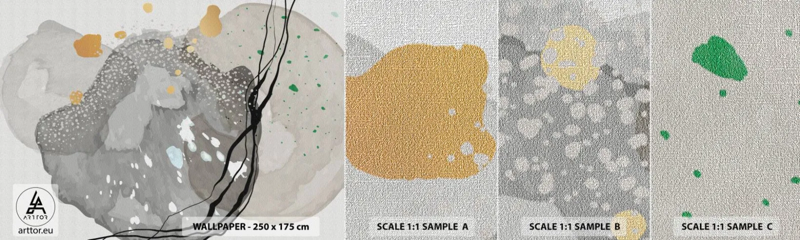 Fotobehang Monster Premium Canvas - Organische compositie - Abstractie, Vlekken, Verf - 100x30 cm