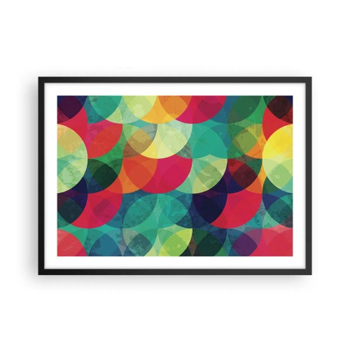 Poster in een zwarte lijst - Beklimming naar de regenboog - 70x50 cm