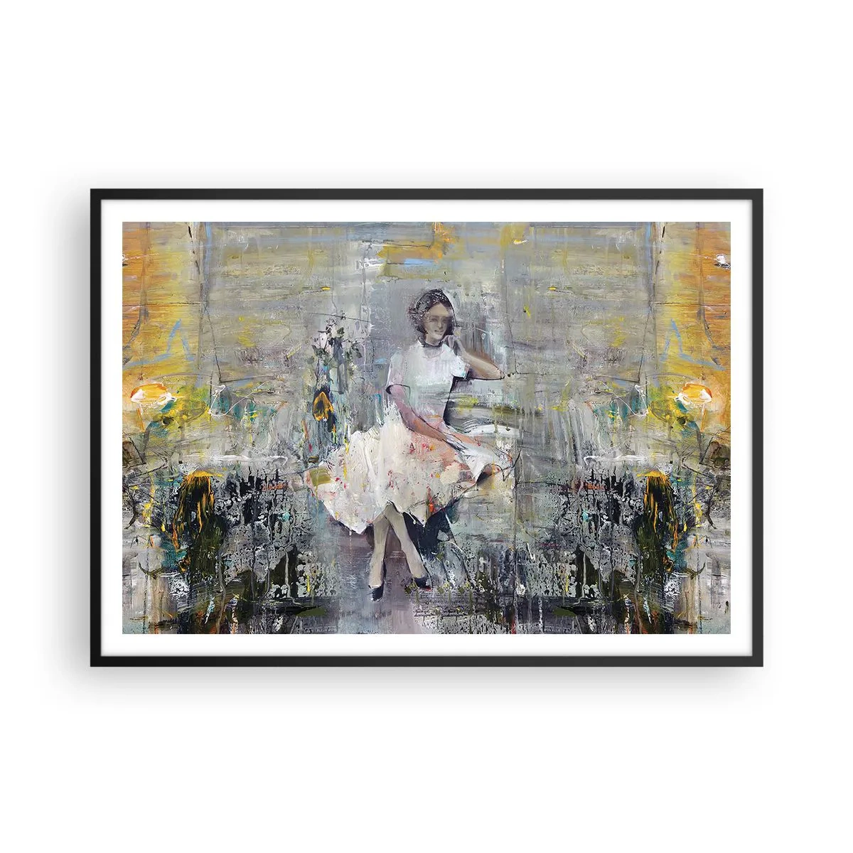 Poster in een zwarte lijst - Klassiek en modern - 100x70 cm