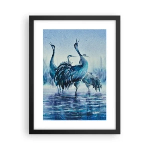 Poster in een zwarte lijst - Ochtendvergadering - 30x40 cm