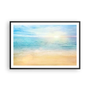 Poster in een zwarte lijst - Groot blauw - 91x61 cm