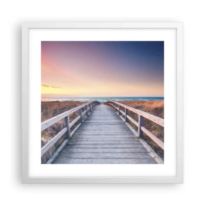 Poster in een witte lijst - Baltische avond aurora - 40x40 cm